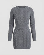 Knit Dress Braided Design Women
