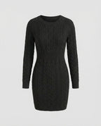 Knit Dress Braided Design Women