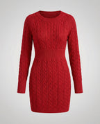 Knit Dress Braided Design Women
