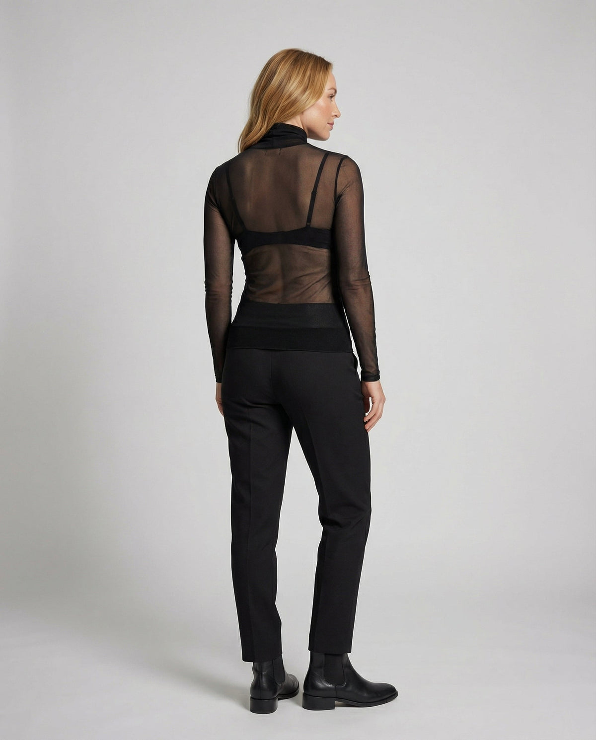 Transparent Turtleneck Blouse Women