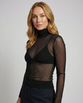 Transparent Turtleneck Blouse Women