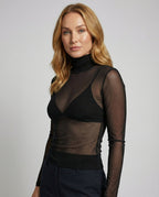 Transparent Turtleneck Blouse Women