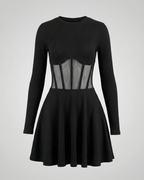 Elegant mini dress with inserts