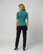 Fine knit seamless turtleneck sweater women