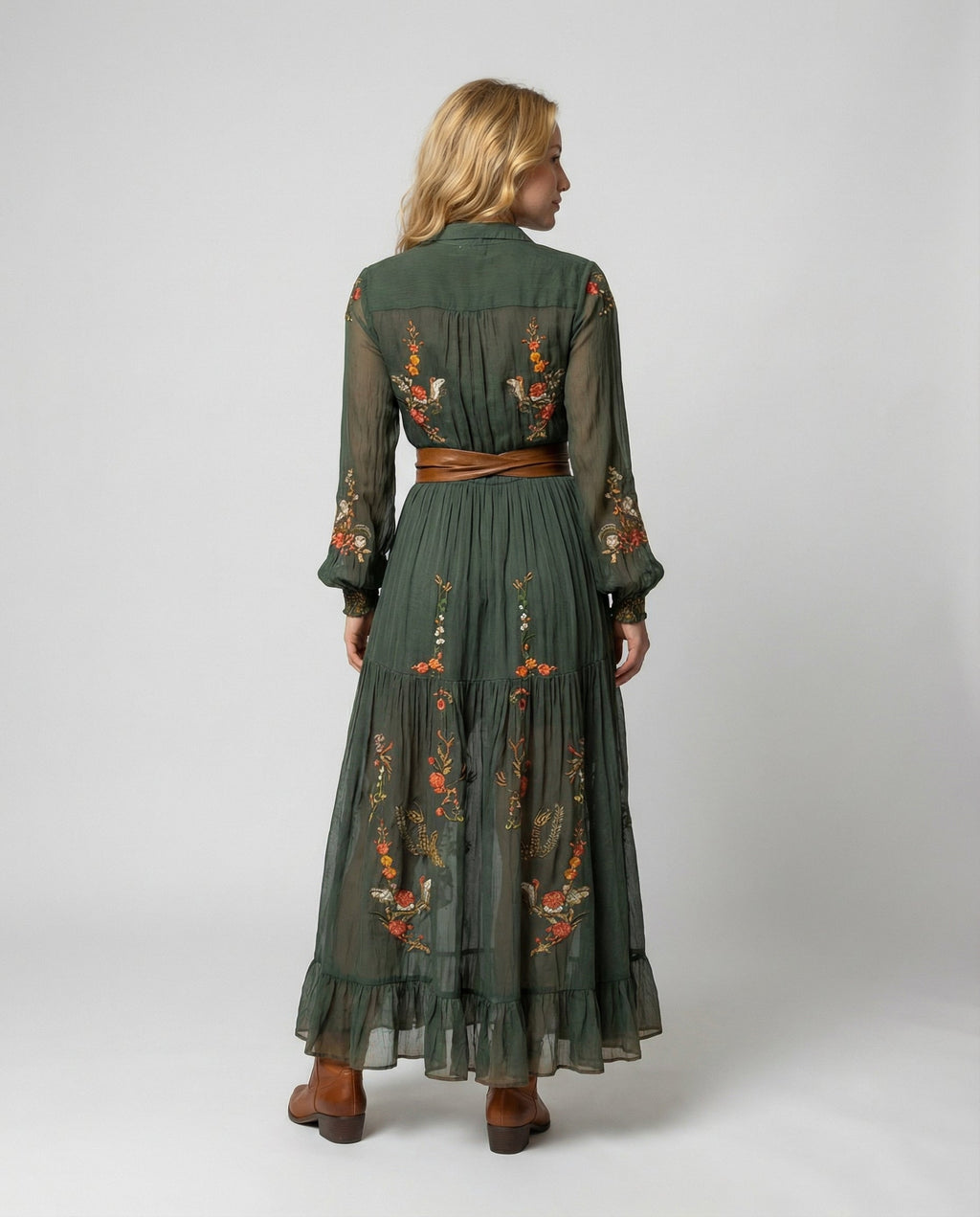 Boho Maxi dress with V-neck