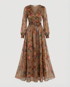 Boho Maxi dress with V-neck