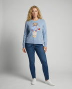 Bear knit sweater women loose