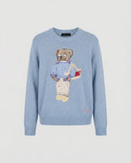 Bear knit sweater women loose