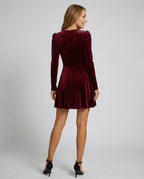 Elegant Red Velvet Dress Women