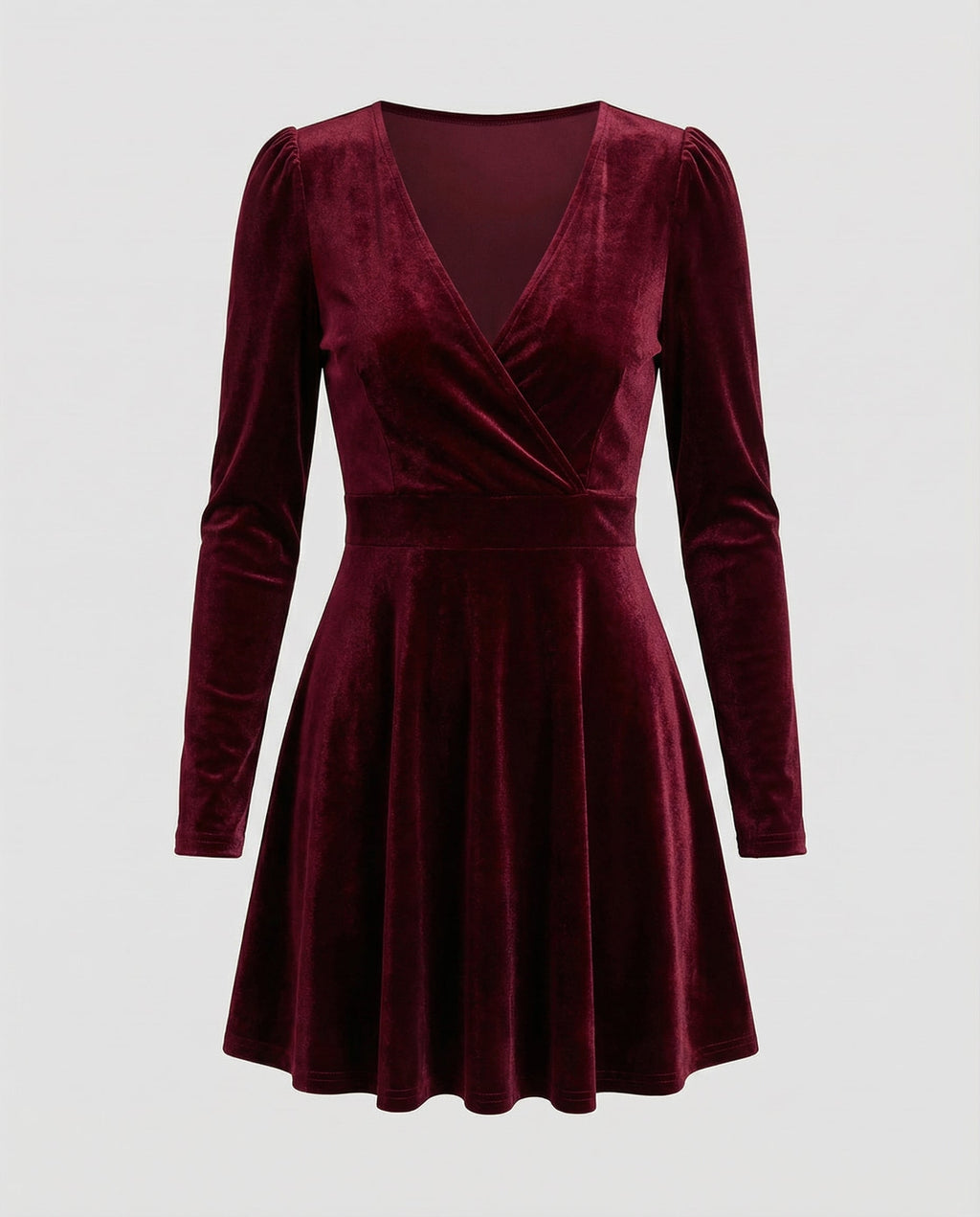Elegant Red Velvet Dress Women
