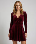 Elegant Red Velvet Dress Women