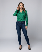 Loose Satin Blouse Women