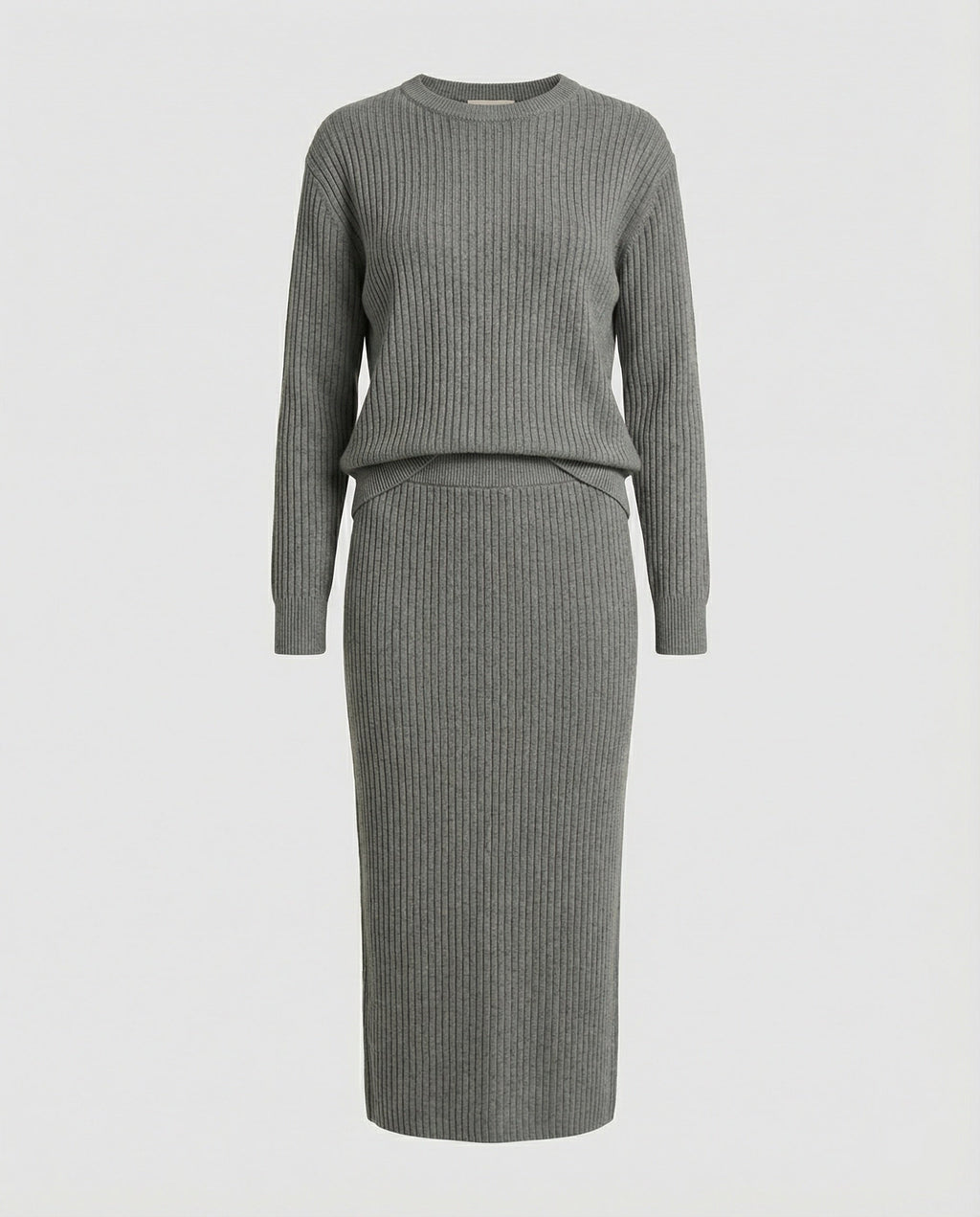 Elegant knit set sweater skirt