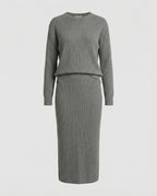 Elegant knit set sweater skirt