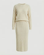 Elegant knit set sweater skirt