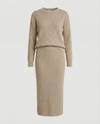 Elegant knit set sweater skirt