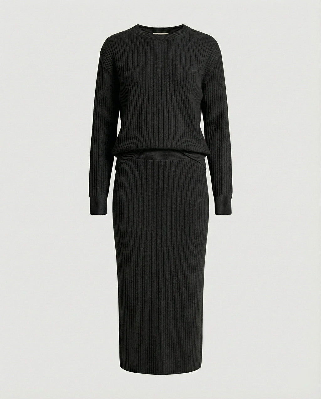 Elegant knit set sweater skirt